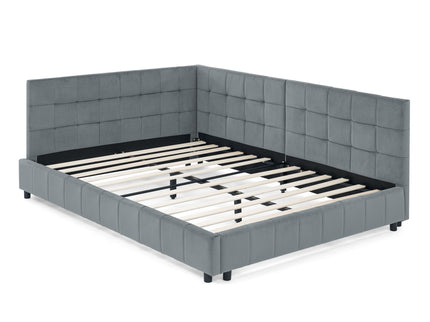 Elegant Storage Upholstered Tufted Bed Frame With Backrest And Armrests