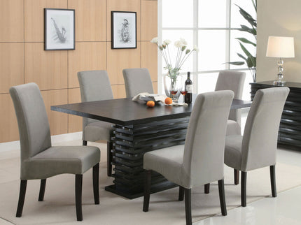 Wendell - 7 Piece Dining Set With Pedestal Table And Chairs - Gray