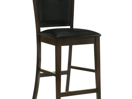 Upholstered Counter Height Stools (Set of 2) - Black / Espresso
