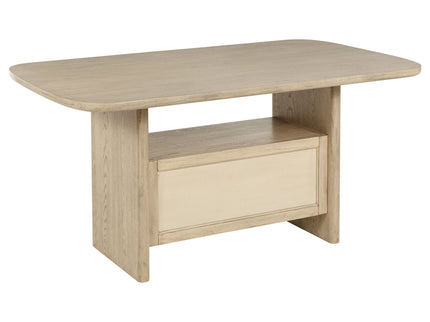 Kimpton - Counter Height Dining Table With Storage Cabinet And Shelves - Beige