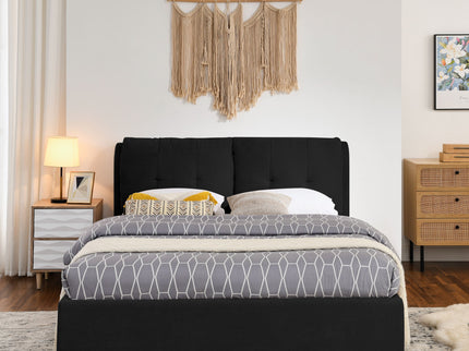 Storage Upholstered Hydraulic Platform Bed With Integrated Headboard