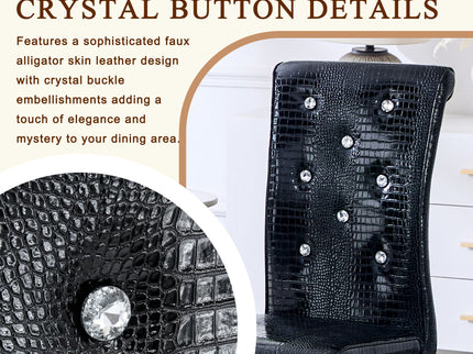 Alligator Skin Upholstered Dining Chairs