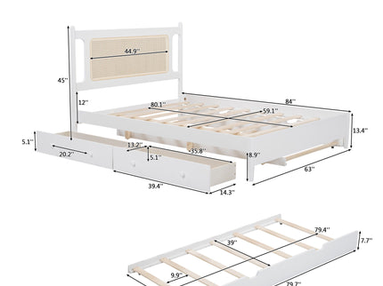 Platform Bed With 2 Big Drawers & Trundle