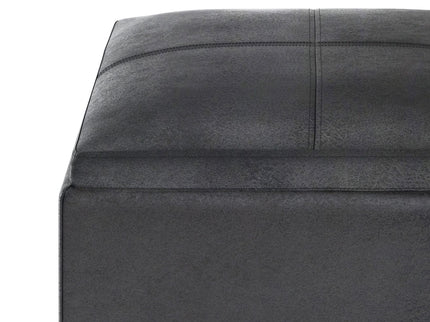 Rockwood - Upholstered Cube Storage Ottoman With Tray