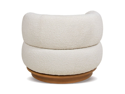 Fuji - 360 Swivel Low Barrel Back Accent Chair - Ivory White