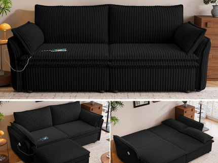 2 In 1 Convertible Sofa Bed, Multi Functional Living Room Furniture