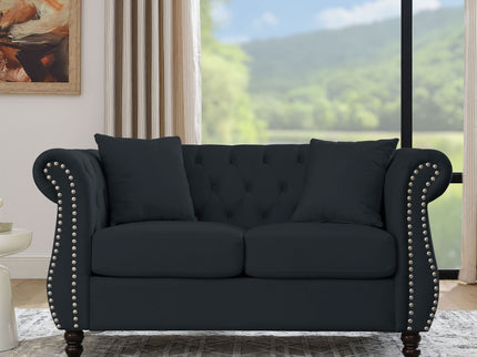 Chesterfield Sofa With Rolled Arms And Nailhead Trim