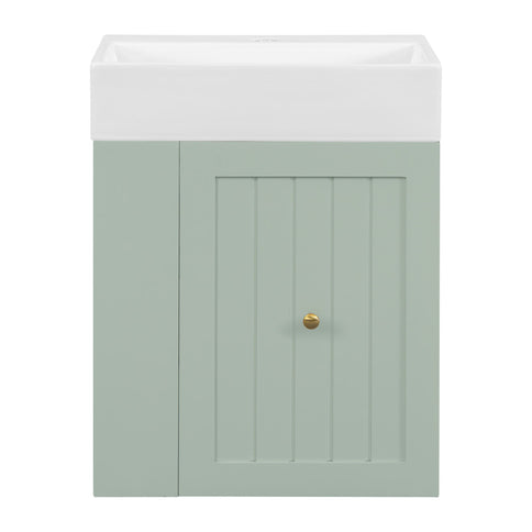 Modern Bathroom Vanity With Sink, Storage Cabinet, Drawer & Side Shelf