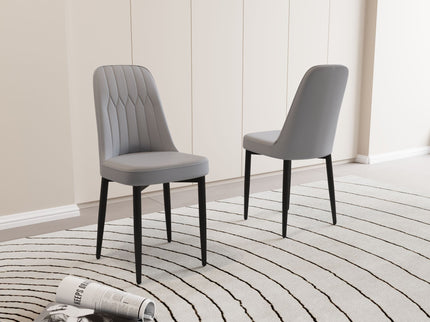 Modern Dining Chair With Cushions And Metal Legs