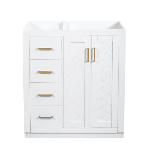 Retro Style Bathroom Vanity With 3 Drawers & Soft-Closing Doors