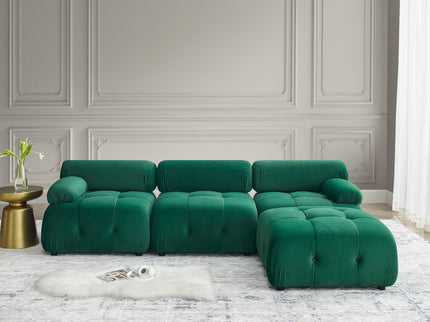 Modular Sectional Sofa, Button Tufted Design With Diy L-Shaped Layout, Reversible Ottoman