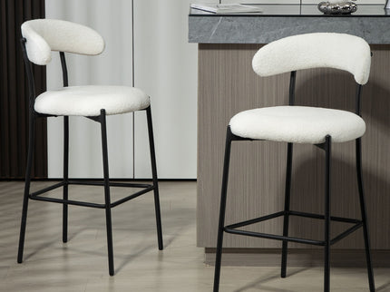 Counter Height Bar Stools With Powder Coating Base And Footrest