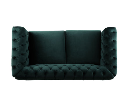 Chesterfield Loveseat Sofa, 2 Person Rolled Arm Upholstered Couch