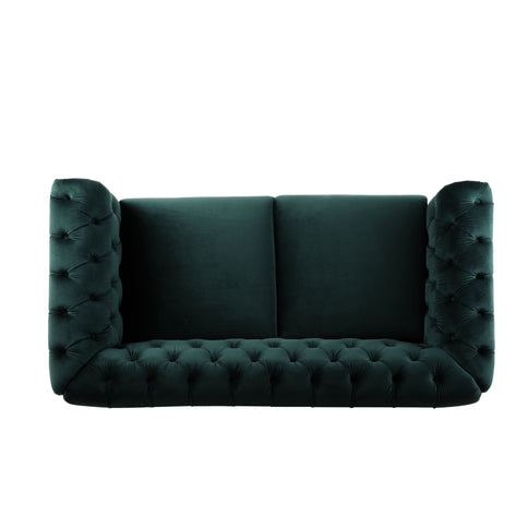 Chesterfield Loveseat Sofa, 2 Person Rolled Arm Upholstered Couch