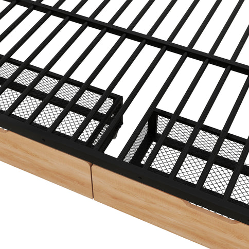 Full Size Convertible Bunk Bed With 2 Drawers Durable - Black