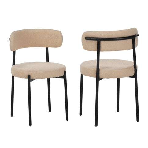 Medieval - Curved Back Kitchen Dining Chairs (Set of 4) - Beige
