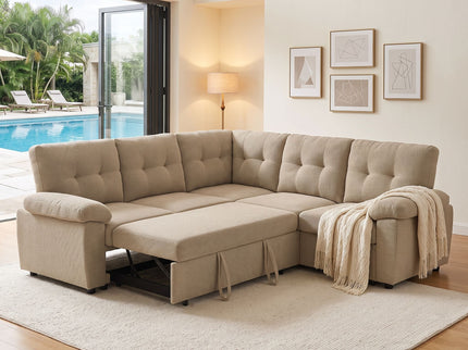Convertible Sectional Sofa Bed & Pull Out Sleeper And Storage
