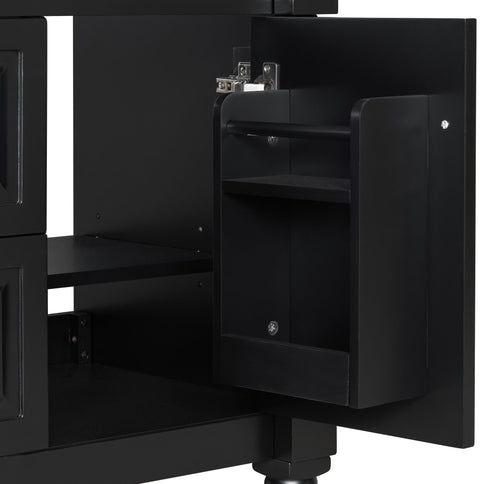 Freestanding Bathroom Vanity With Sink, Adjustable Shelf & Flip Drawer