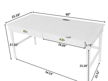 Modern Writing Desk With Drawers For Home Office