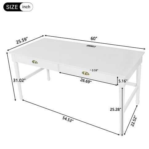 Modern Writing Desk With Drawers For Home Office