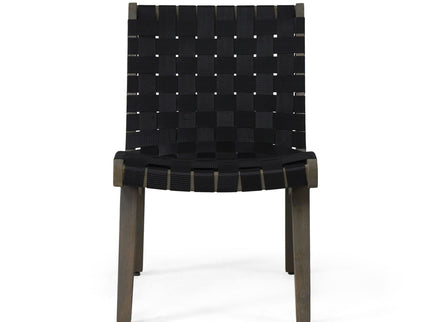 Lounge Chair With Stunning Rope Weave Design, (Set of 2) - Black