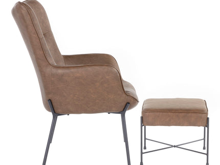 Izzy - Industrial Lounge Chair & Ottoman Set