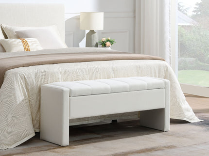 Modern Upholstered Large Bed End Bench With Storage