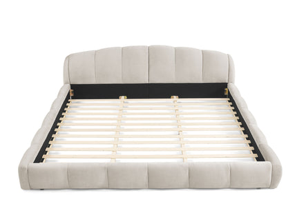 Upholstered Platform Bed Frame, Low Profile Floor Bed, No Box Spring Required