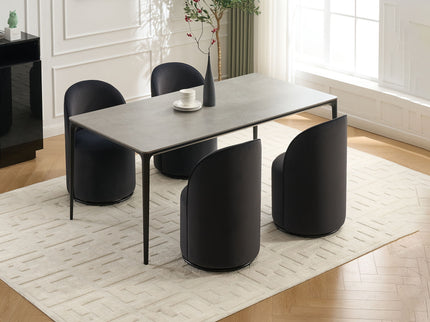 360 Degree Swivel Armless Dining Barrel Chair