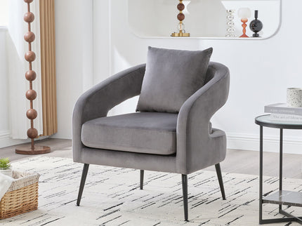 Open Back Accent Chair, Round Sofa Lounge Armchair