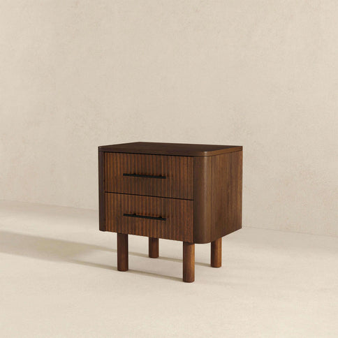 Logan - Nightsd Bed Side Tables With 2 Drawers - Brown