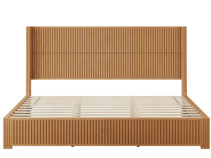 Platform Bed Frame With Headboard, Floor Standing Design