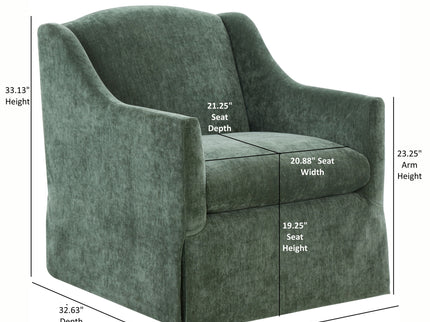Luisa - Skirted Swivel Accent Chair