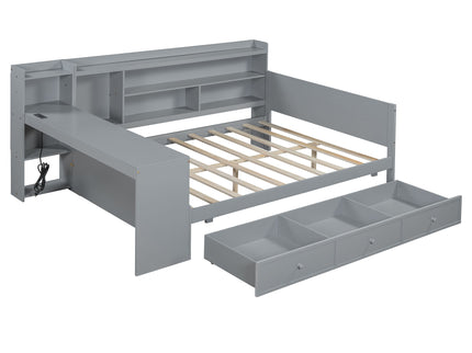Daybed With 3 Drawers USB Ports And Desk