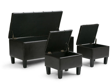 Dover - 3 Piece Storage Ottoman Contemporary Design