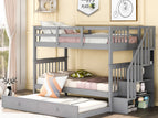 Dark Gray / Twin over Twin / Trundle