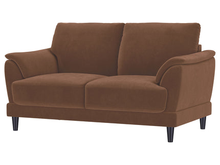 Dania - Upholstered Crescent Loveseat With Curved Tufted Arms - Rust
