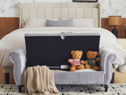 Luxurious Multifunctional Storage Ottoman Bench With Pillow