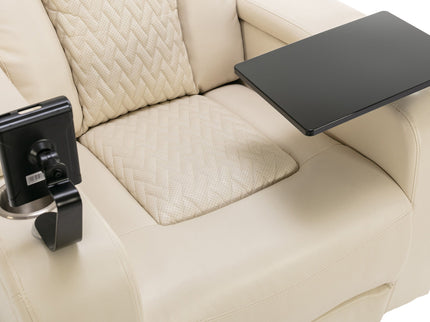 270 Degree Swivel Power Recliner With Tray Table, Phone Holder, Cup Holder, USB Port