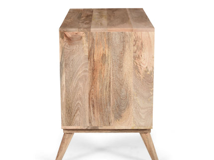 Stylish Style 2 Drawer 2 Door Cabinet, Mango Wood - Natural