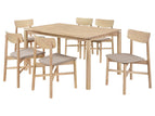Light Brown / 7 Pc. Table, 6 Chairs