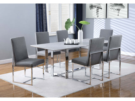Upholstered Dining Chair Set With Base (Set of 2) - Gray