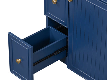 Transitional Style Bathroom Vanity Cabinet With Ceramic Sink