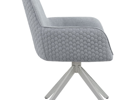 Flare - Arm Side Dining Chair With Tufting - Gray