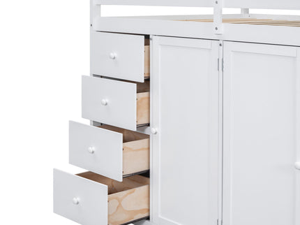 Loft Bed With Built In Wardrobes, Cabinets And Drawers