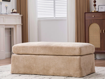 Wide Modern Upholstered Ottoman Foot Stool