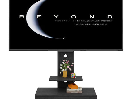 Mobile TV Cart With Push Pull Drawer, Lockable Wheels