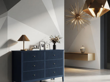 Modern 6 Drawer Fluted Dresser