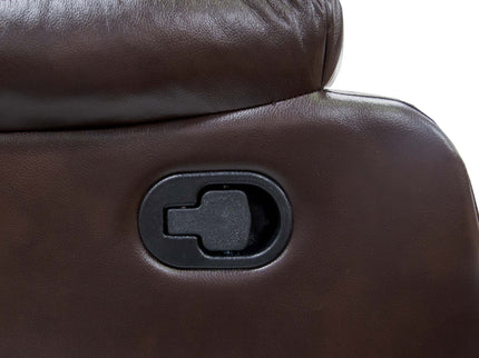 Leatherette Recliner With Pillow Arms And Headrest For Living Room - Brown