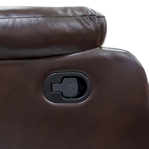 Leatherette Recliner With Pillow Arms And Headrest For Living Room - Brown